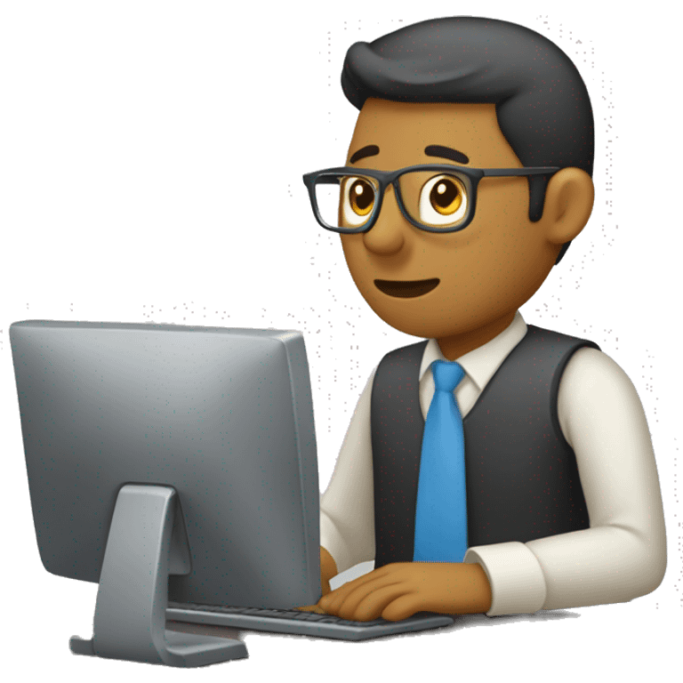 un freelancer trabajando en una computora emoji