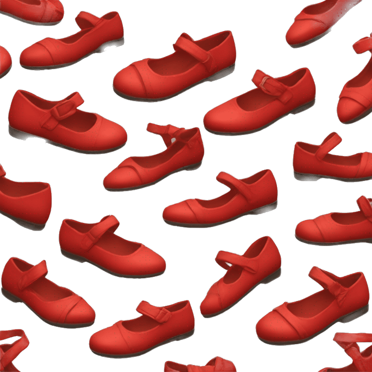 red flat shoes with straps  emoji