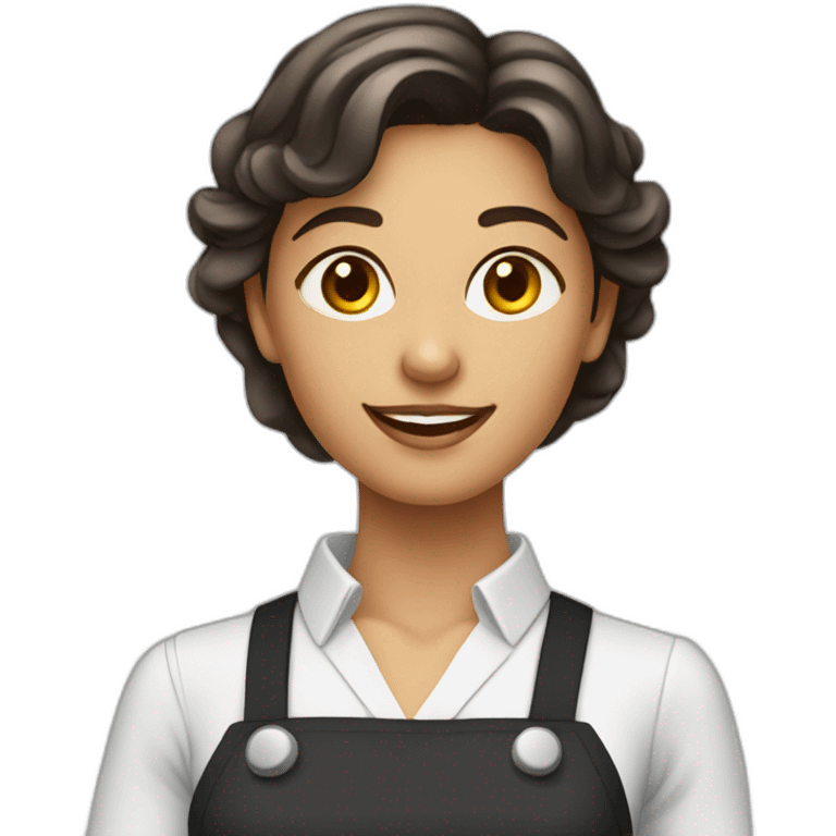 Jeune et belle serveuse bar emoji