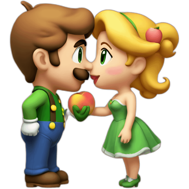 Luigi Kissing Peach emoji