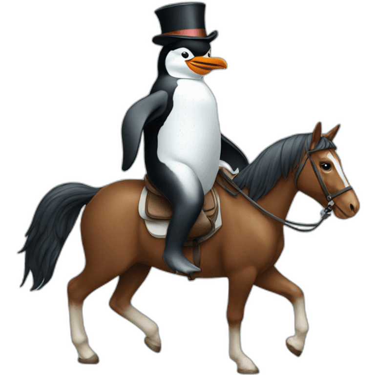 penguin riding a horse emoji