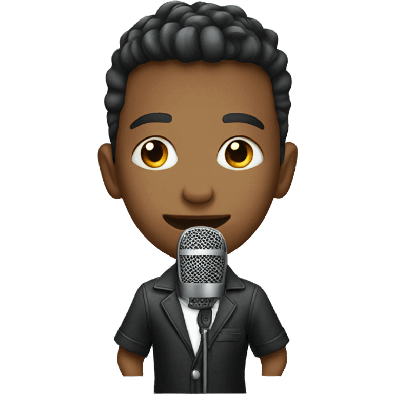 stylish boy with microphone  emoji