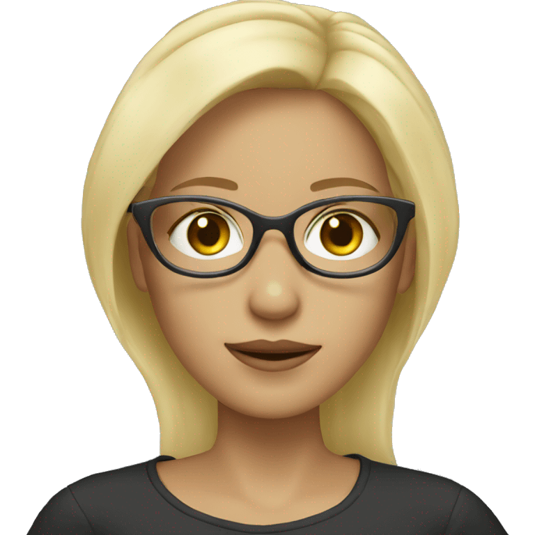 Blonde hair girl with glasses emoji