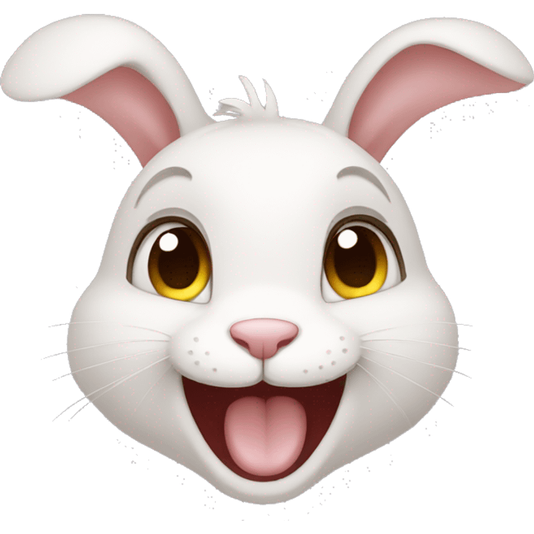 A little rabbit who loves to laugh emoji