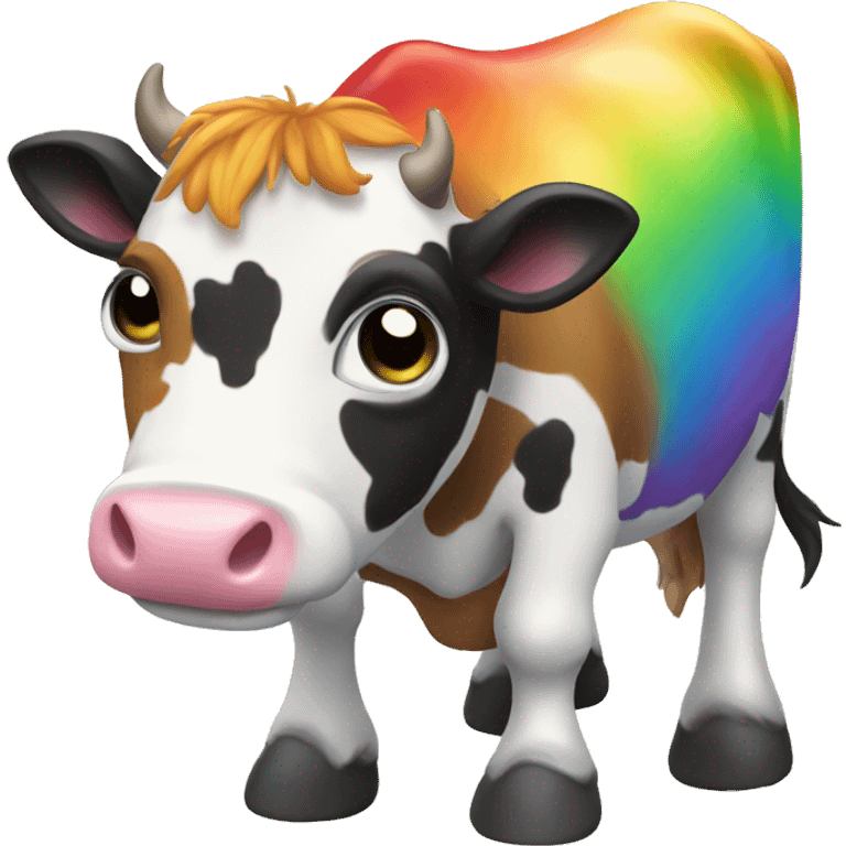 Rainbow cow emoji