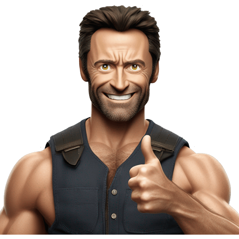 Hugh jackman Wolverine with thumbs up emoji