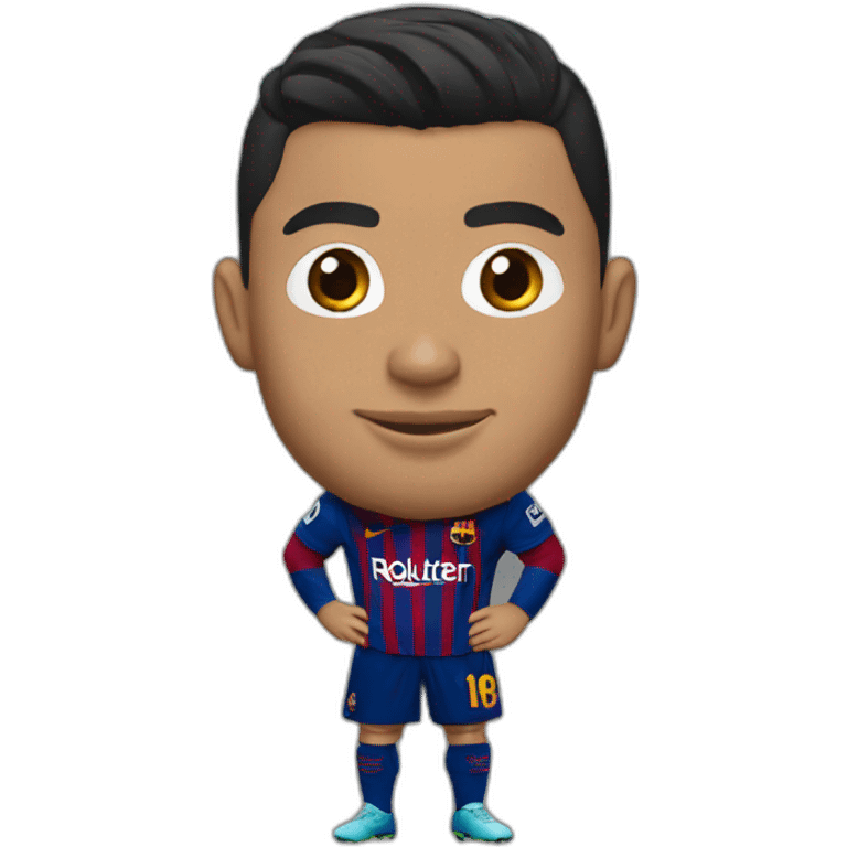 Ronaldo with the Barcelona jersey emoji