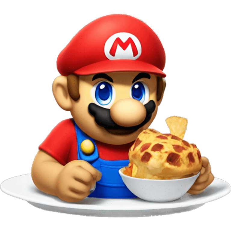 Mario eating food emoji