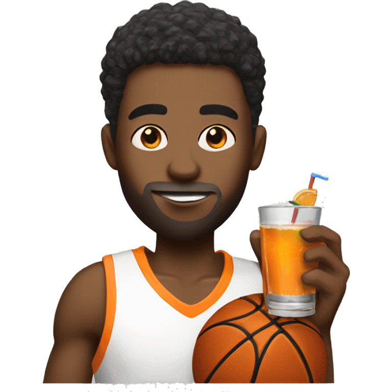 Basketball player with a drink and a ball  emoji