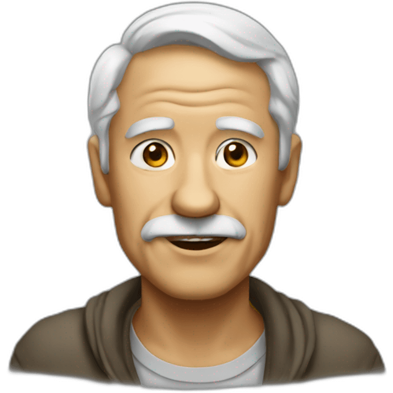 A old man usign mac emoji