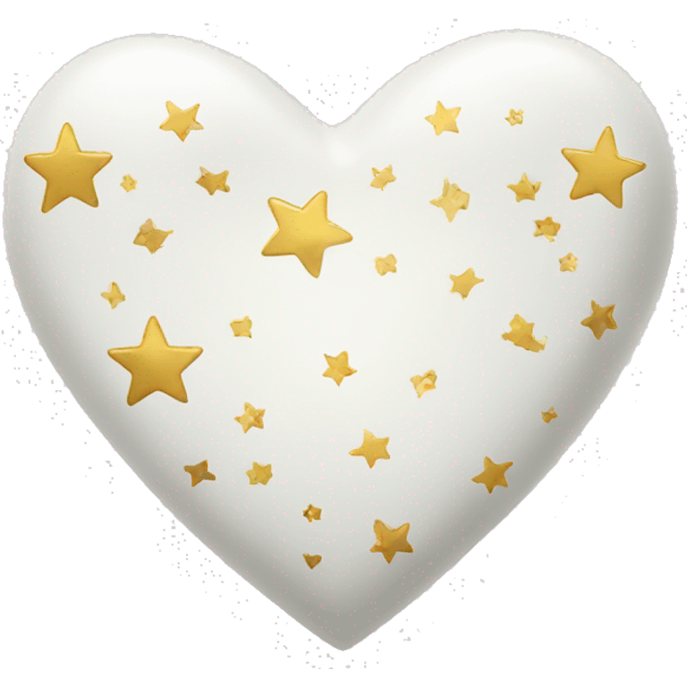 White heart with gold stars emoji