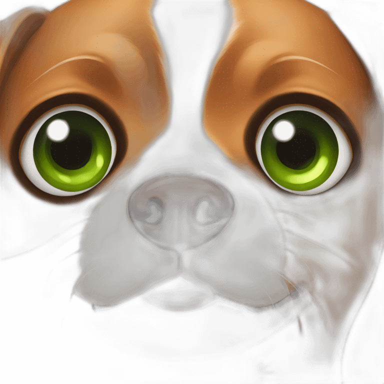 Brown chiwawa with Green eye emoji