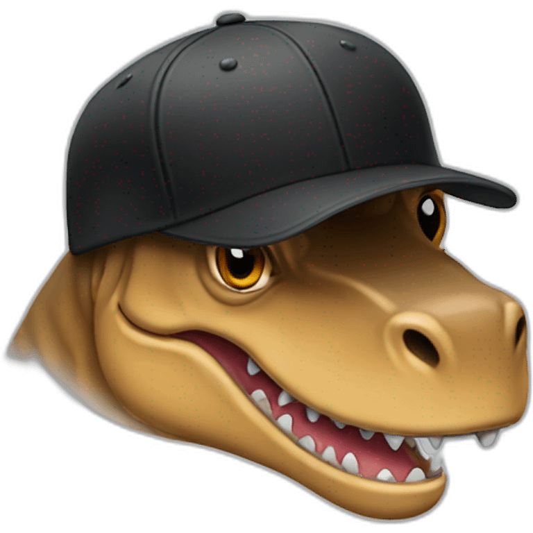 trex with black baseball cap emoji