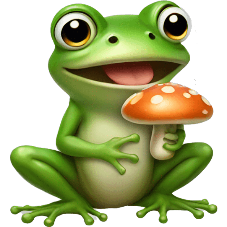 Frog holding mushroom emoji