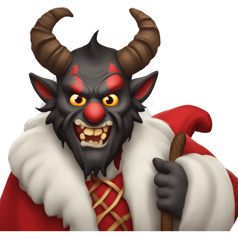 Evil Krampus in a red robe emoji