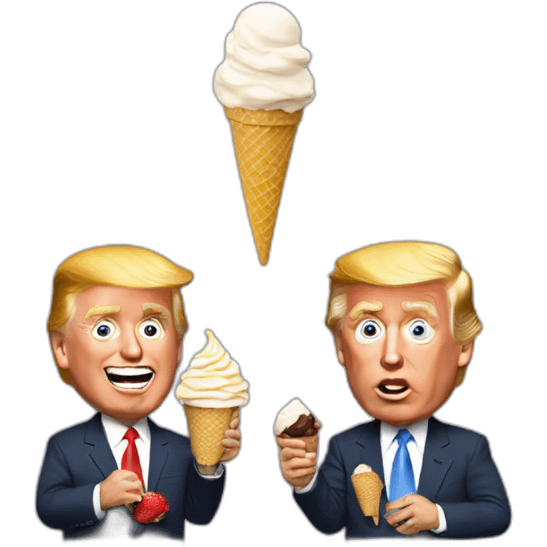 Trump and JouBiden eating ice cream  emoji