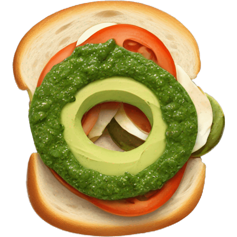 Avocado & Pesto Bagel Sandwich emoji