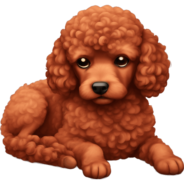 Red poodle sleep  emoji