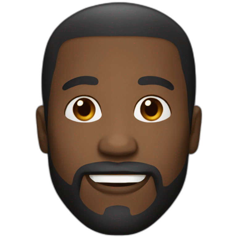 wide jaw black man with short hair and french beard emoji