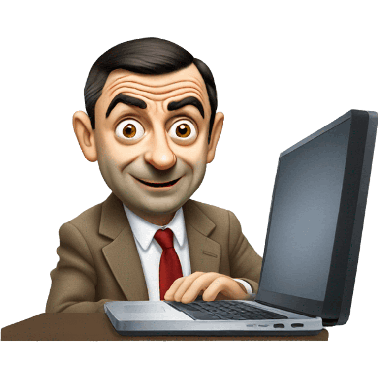 mr bean with laptop emoji