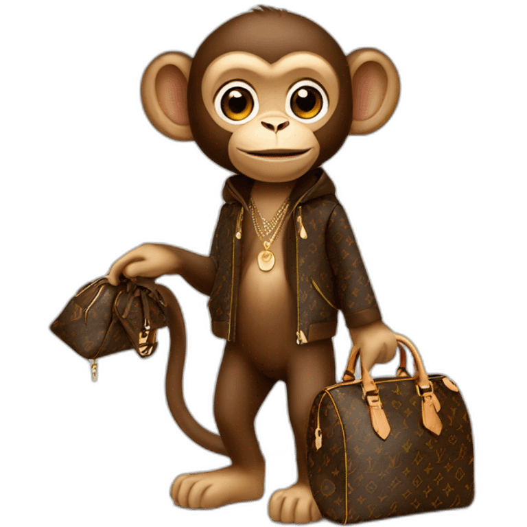 monkey with louis vuitton clothing emoji