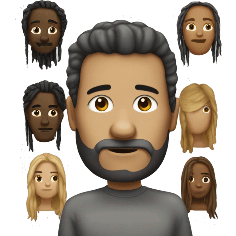 Genera una cabeza que una mitad es una calabera y la otra una cara humana de color moreno con rastas  emoji