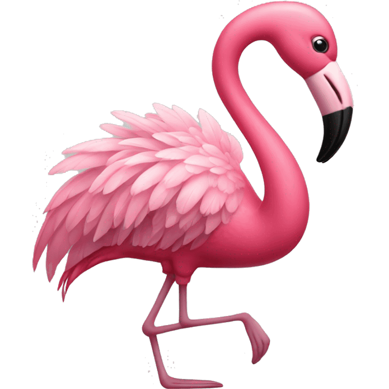 Pink flamingo wearing a tutu emoji