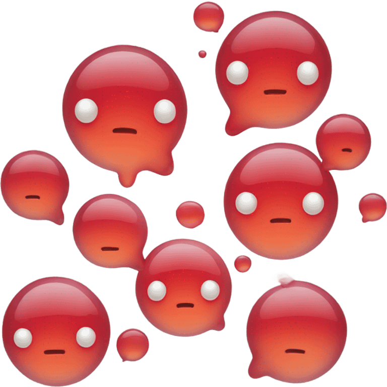 Group of bubbles in red color shades emoji