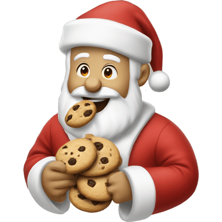 Santa eating cookies emoji