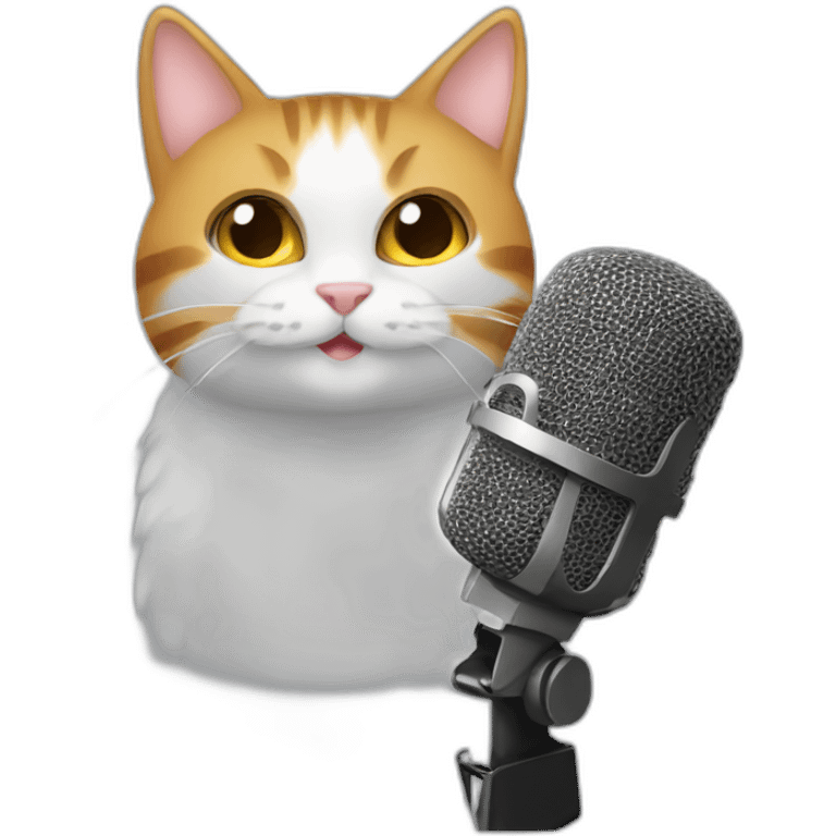 Sing microphone with cat emoji