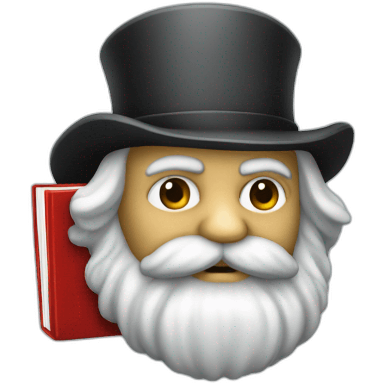 Karl Marx with a red book emoji