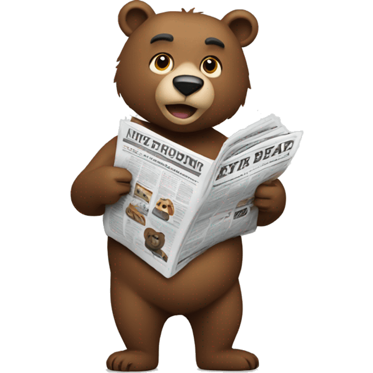 bear hoding newspaper emoji