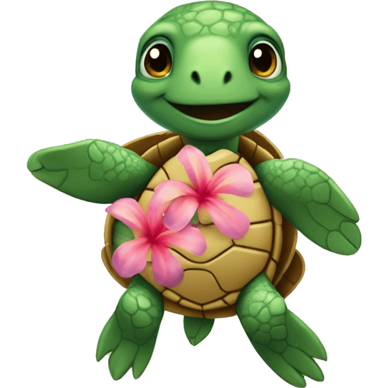 Sea turtle wearing a lei’ emoji