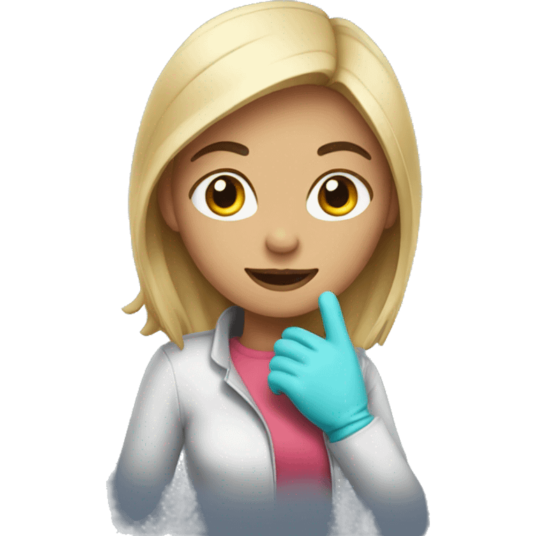 Girl with gloves emoji