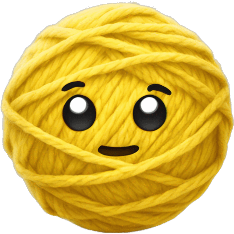 Yellow colour ball of wool emoji