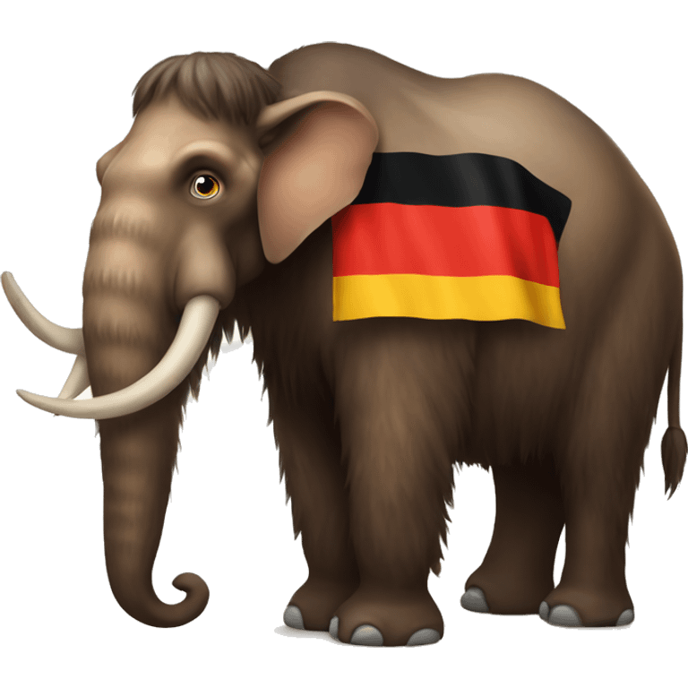 german mammoth with a German flag in his hand emoji