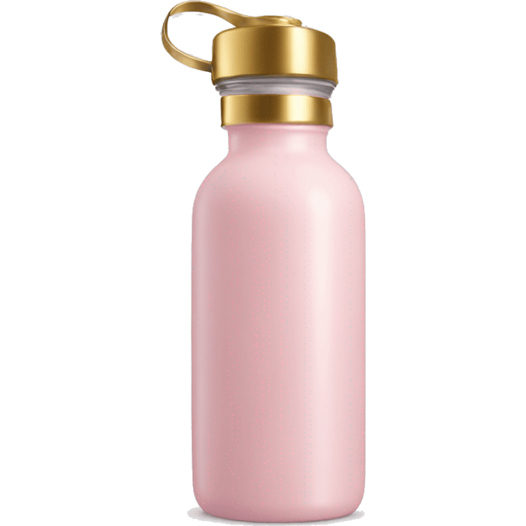 light pink water bottle with gold lid emoji