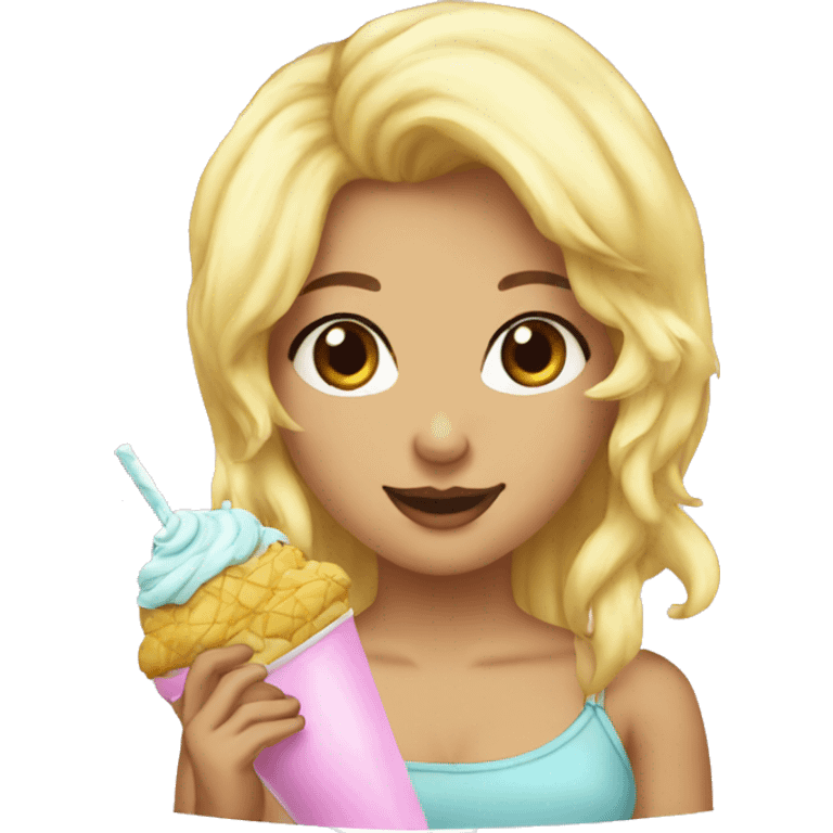 i want a girl who east iceream emoji