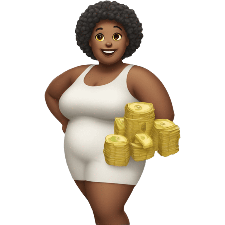 Big woman with money   emoji