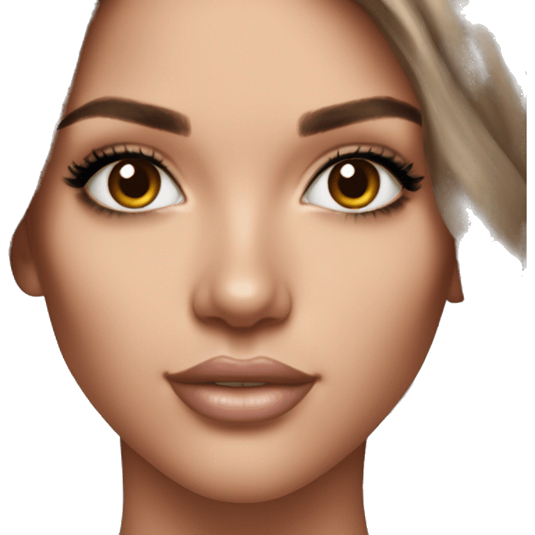 Realistic victoria secret model brunette light brown eyes  emoji