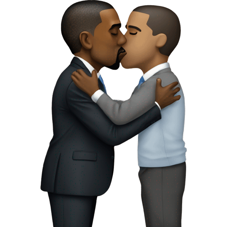 Kanye kissing Obama  emoji