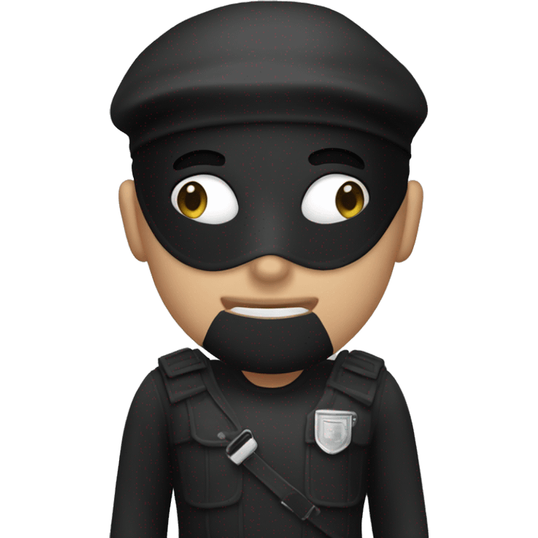 Thief-wears-a-black-and-white-prison-uniform-and-a-black-mask emoji