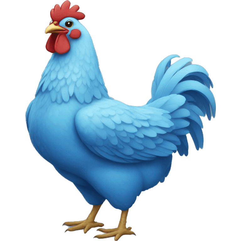 Blue chicken emoji