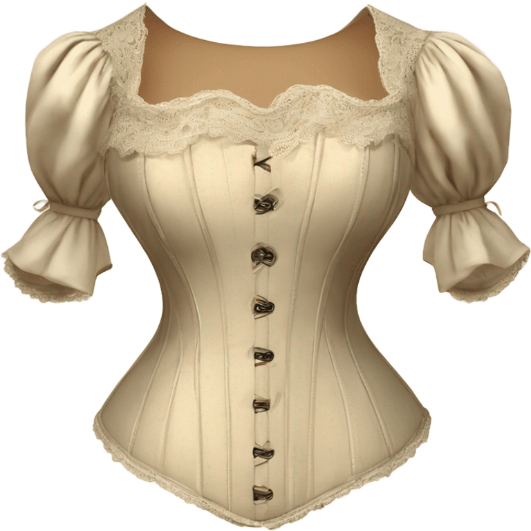 vintage rococo light beige corset with sleeves  emoji