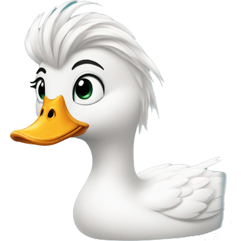 duck with hair like Elsa from frozen  emoji