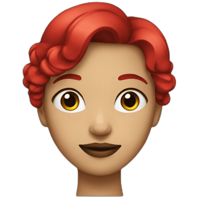 Femme noir avec les cheveux rouge emoji