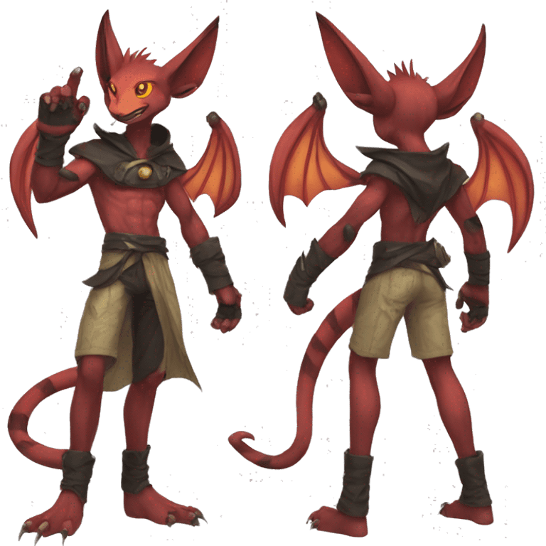 Anthro cool edgy Vernid-Fakémon Full Body emoji