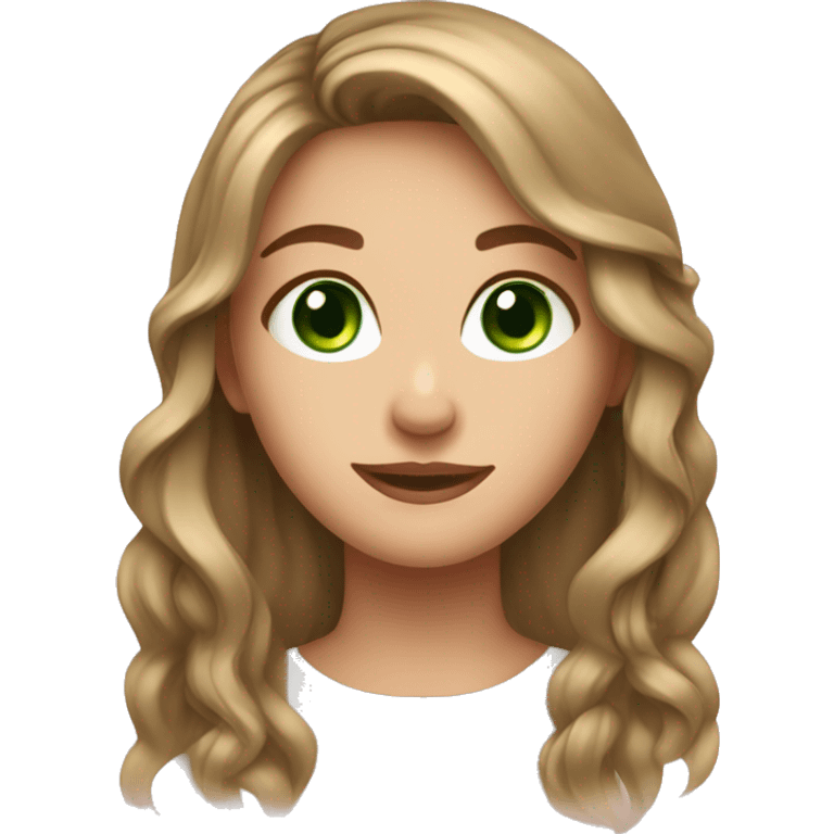 beautiful girl green eyes light brown haie emoji