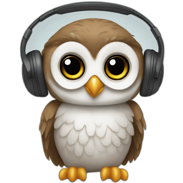 baby owl-with-headset emoji