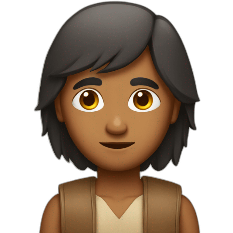 A middle aged Indian boy with straight hair emoji